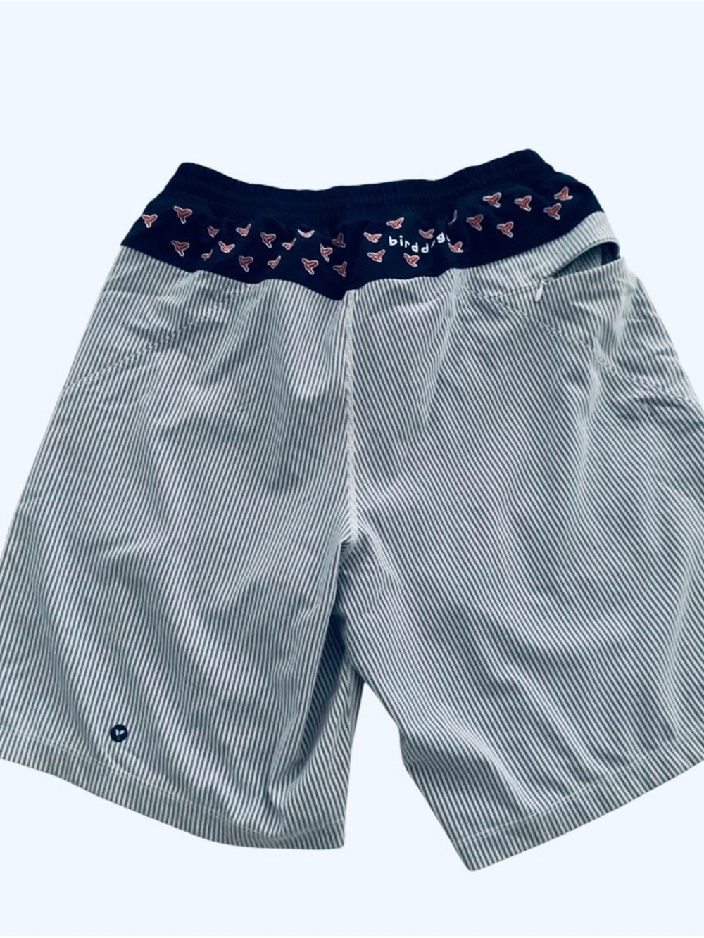Birddogs Mens Navy & White Stripe Swim Shorts size L